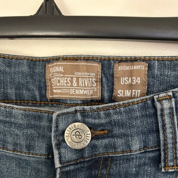 Stitches & Rivets Men's Slim Fit Jeans Premium Denimwear Stretch Denim 3… - Picture 2 of 7